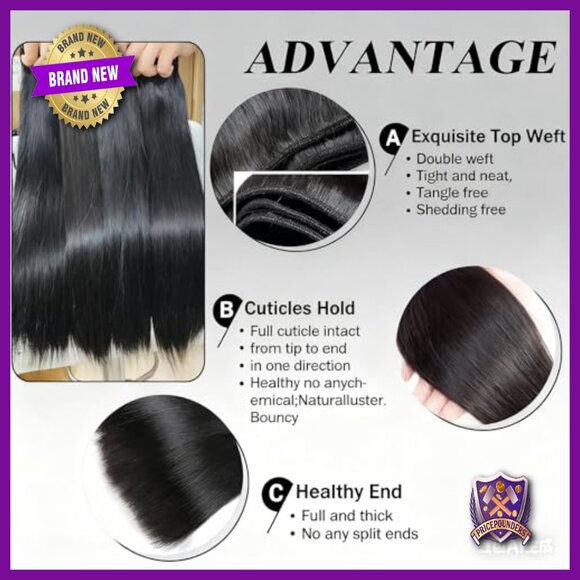 20 22 24 Inch Straight Human Hair Extensions 3 Bundles Brazilian Virgin main image 5